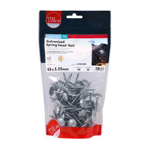 TIMCO Spring Head Nails Galvanised — Small Bag
