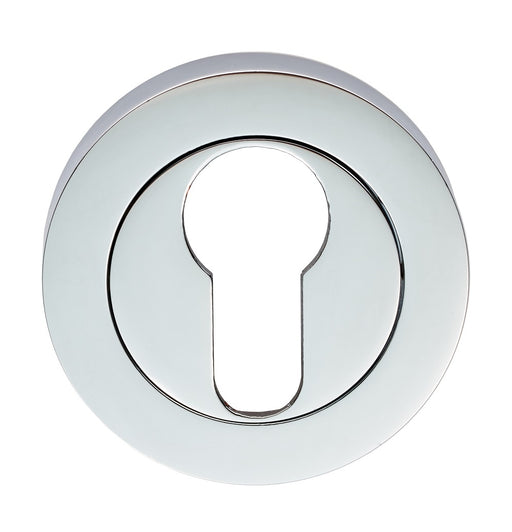 Escutcheon - Euro Profile On Concealed Fix Round Rose - Polished Chrome 52 x 8