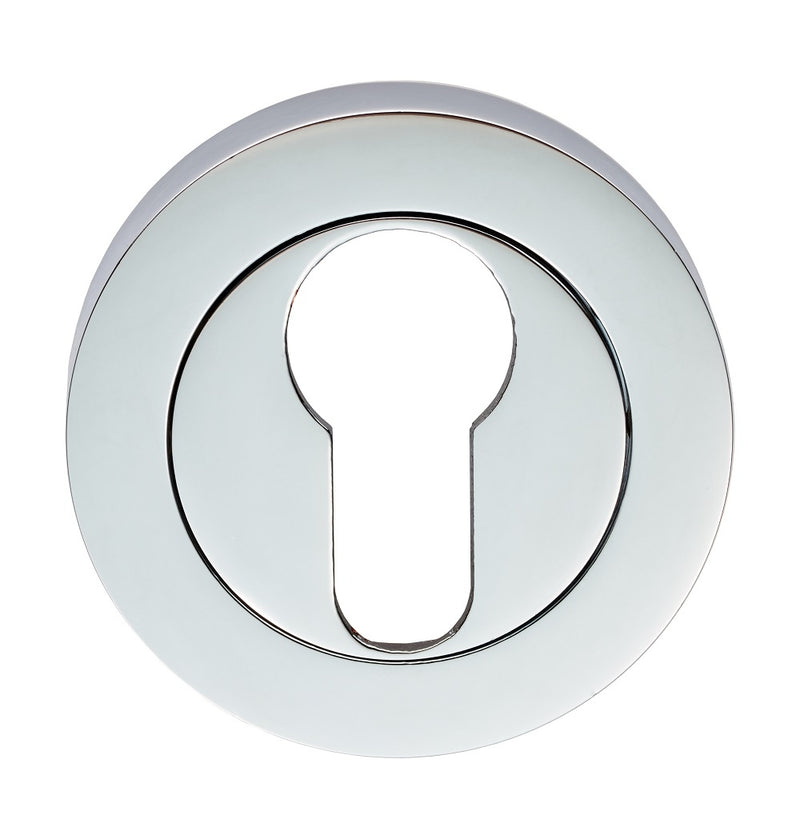 Escutcheon - Euro Profile On Concealed Fix Round Rose - Polished Chrome 52 x 8