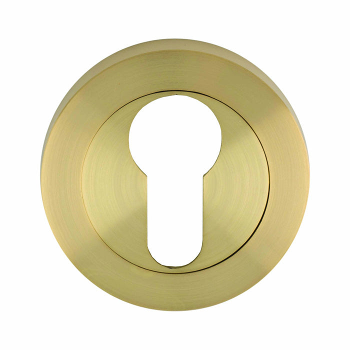 Escutcheon - Euro Profile On Concealed Fix Round Rose - Satin Brass