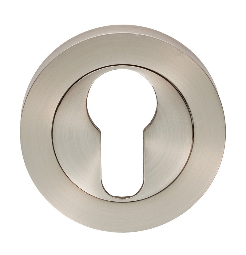 Escutcheon - Euro Profile On Concealed Fix Round Rose - Satin Nickel 52 x 8