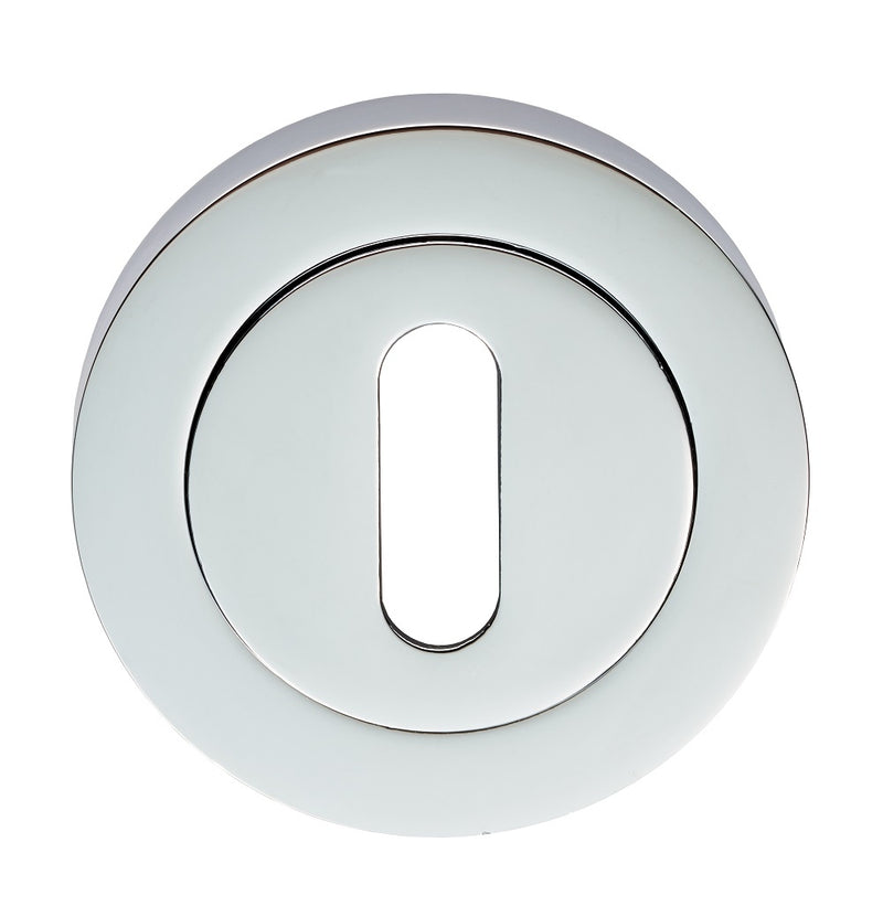 Escutcheon - Lock Profile On Concealed Fix Round Rose - Polished Chrome 52 x 8