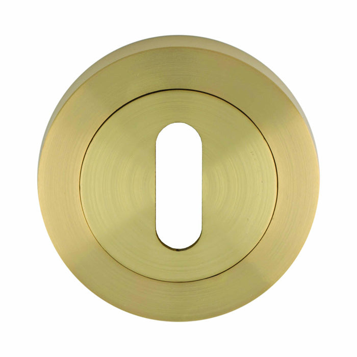 Escutcheon - Lock Profile On Concealed Fix Round Rose - Satin Brass