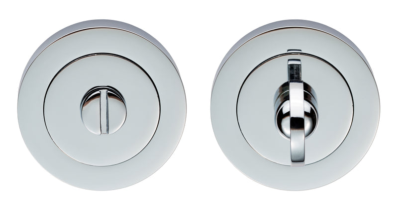 Turn & Release - 5Mm Spindle - Screw-On Round Rose - Blister Pack - Polished Chrome 52 mm