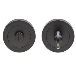 Turn & Release - 5Mm Spindle - Screw-On Round Rose - Matt Black