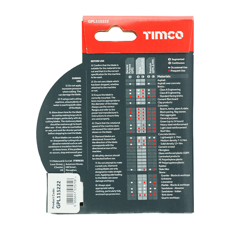 TIMCO Trade Diamond Blade Segmented