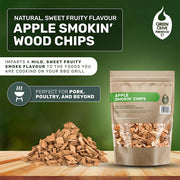Green Olive Firewood Company Apple Wood Chips, 800g - FAPSC1.5 - Perfect for BBQ Smoking