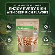 Green Olive Firewood Company Apple Wood Chips, 800g - FAPSC1.5 - Perfect for BBQ Smoking