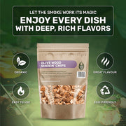 Green Olive Firewood Company Olive Wood Chips, 700g - FOWSC1.5 - Ideal for BBQ Smoking