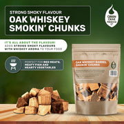 Green Olive Firewood Company Whiskey Wood Chunks 1.5kg - FWHCC1.5 - Ideal for BBQ Smoking