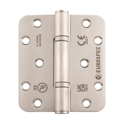 102 X 89 X 3Mm Thrust Bearing Hinge Grade 13 C/W Screws - Radius (Pair) - Satin Stainless Steel