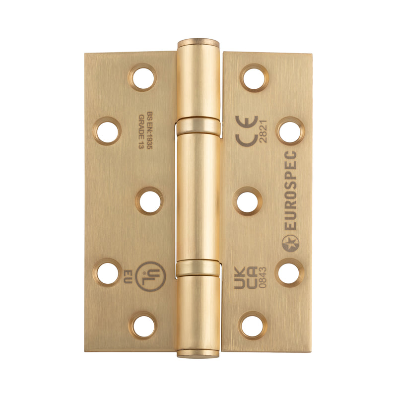 102 X 76 X 3Mm Thrust Bearing G13 Hinge C/W Screws (Pair) - Satin Brass
