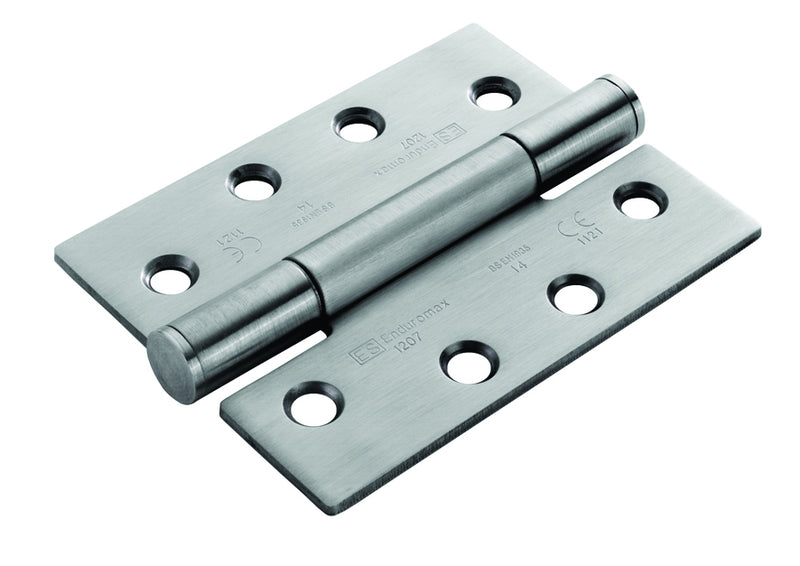 102 X 76 X 3.4Mm Concealed Bearing Hinge Grade 14 C/W Screws (Pair) - Satin Stainless Steel