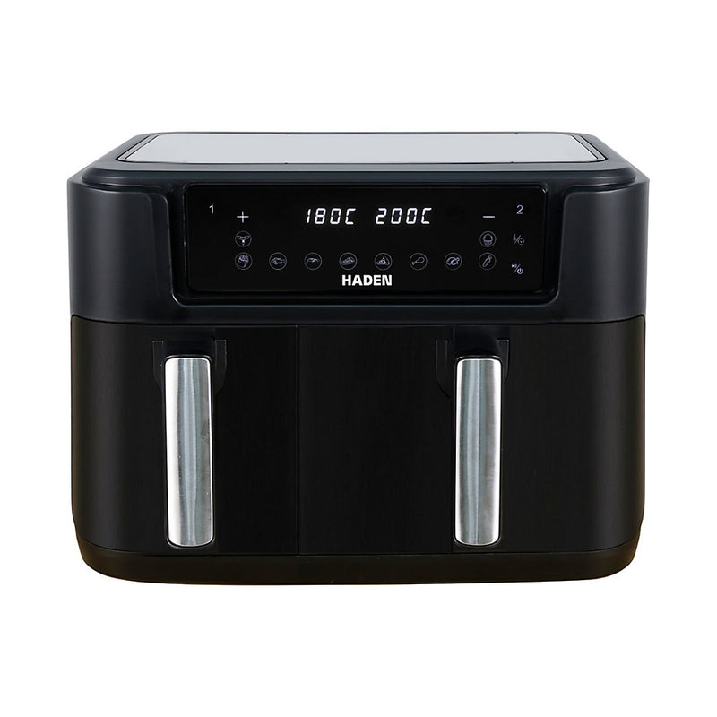 Haden 9.5L Dual Air Fryer - 10 Presets, Family Size, Digital Control, 60-Min Timer, Oil-Free, LED Display, Non-Stick Baskets