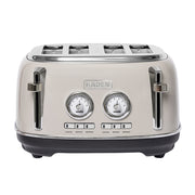 Haden Jersey Toaster - 4 Slice Retro Electric Stainless-Steel Toaster with Reheat and Defrost Functions - 1370-1630W