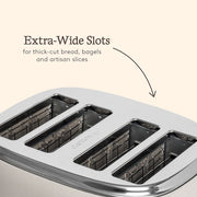 Haden Jersey Toaster - 4 Slice Retro Electric Stainless-Steel Toaster with Reheat and Defrost Functions - 1370-1630W