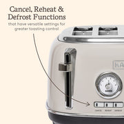 Haden Jersey Toaster - 4 Slice Retro Electric Stainless-Steel Toaster with Reheat and Defrost Functions - 1370-1630W