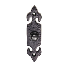 Fleur De Lys Bell Push - Black Antique 120 X 30