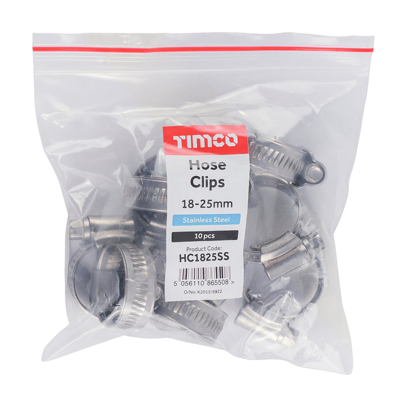 TIMCO Hose Clips A2 Stainless Steel - 110-140mm