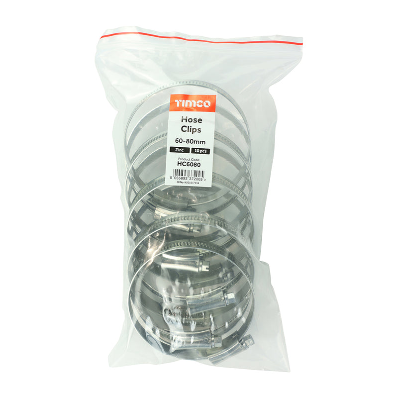 TIMCO Hose Clips Silver - 110-140mm