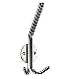 Double Hat & Coat Hook - 182Mm - Face Fix - Bright Stainless Steel