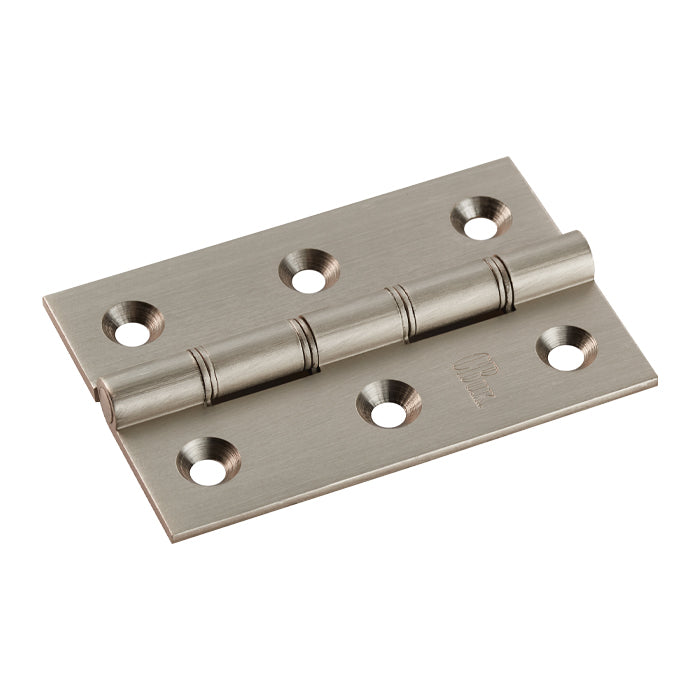 75 X 50 X 2.5Mm Double Phosphor Bronze Washered Butt Hinge C/W Screws (Pair) - Satin Nickel 76 x 50 x 2.5mm