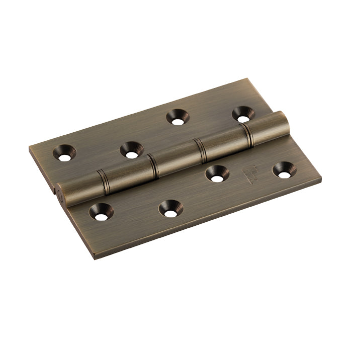 100 X 67 X 4Mm Double Phosphor Bronze Washered Butt Hinge C/W Screws (Pair) - Antique Brass 102 x 67 x 4mm