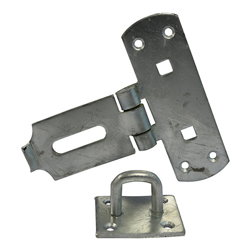 TIMCO Heavy Duty Vertical Pattern Hasp & Staple Bolt On Black - 6"
