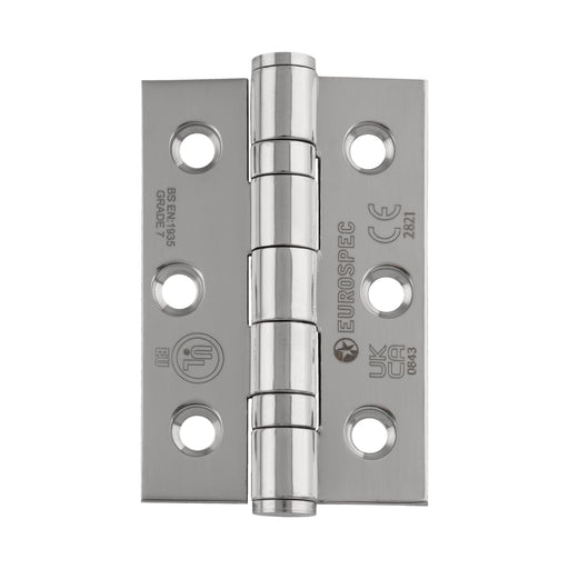 76 X 51 X 2Mm Ball Bearing Hinge Grade 7 C/W Screws (Pair) - Bright Stainless Steel 76 X 51 X 2MM