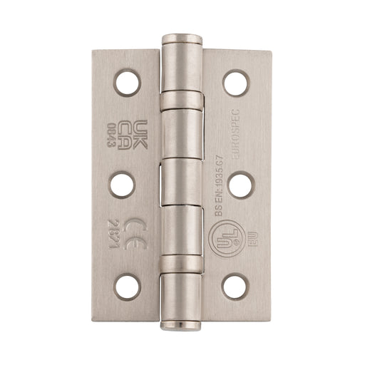 76 X 51 X 2Mm Ball Bearing Hinge Grade 7 C/W Screws (Pair) - Satin Nickel