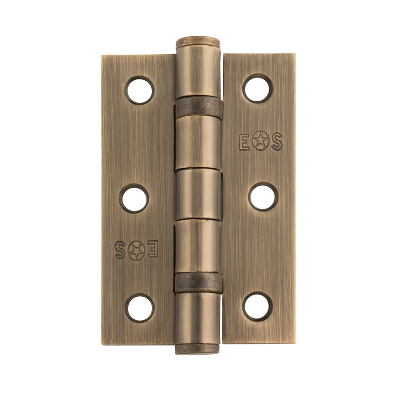 76 X 51 X 2Mm Ball Bearing Butt Hinge - Antique Brass