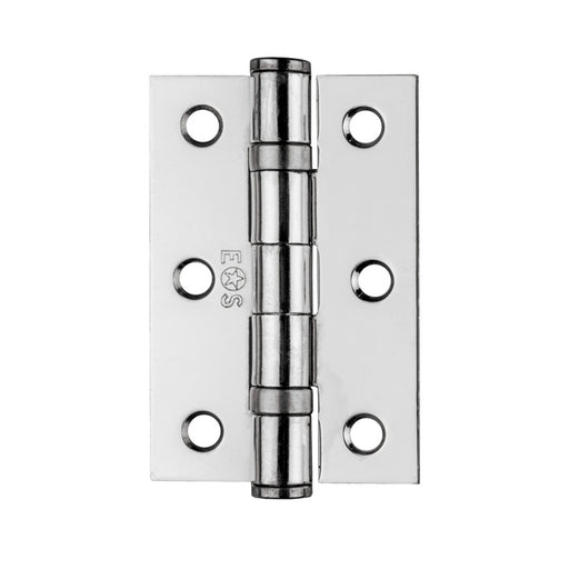 76 X 51 X 2Mm Ball Bearing Butt Hinge - Polished Chrome 76x51x2