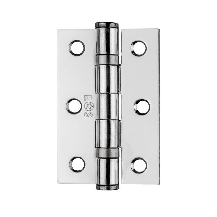 76 X 51 X 2Mm Ball Bearing Butt Hinge - Polished Chrome 76x51x2