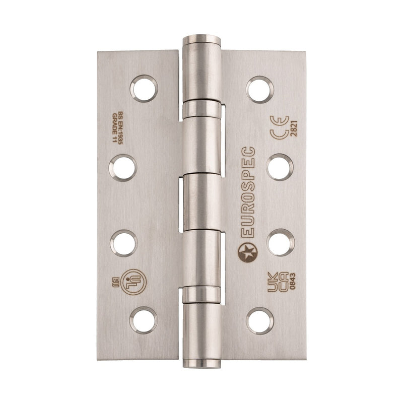 102 X 67 X 2.2Mm Ball Bearing Hinge Grade 11 C/W Screws (Pair) - Satin Stainless Steel 102 x 68 x 2.2
