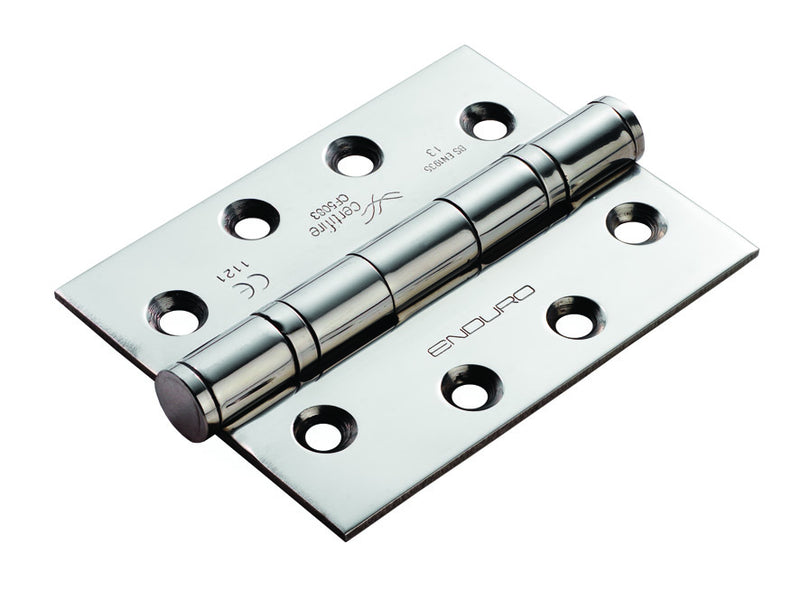 102 X 76 X 3Mm Ball Bearing Hinge Grade 13 C/W Screws (3 Pack) - Bright Stainless Steel