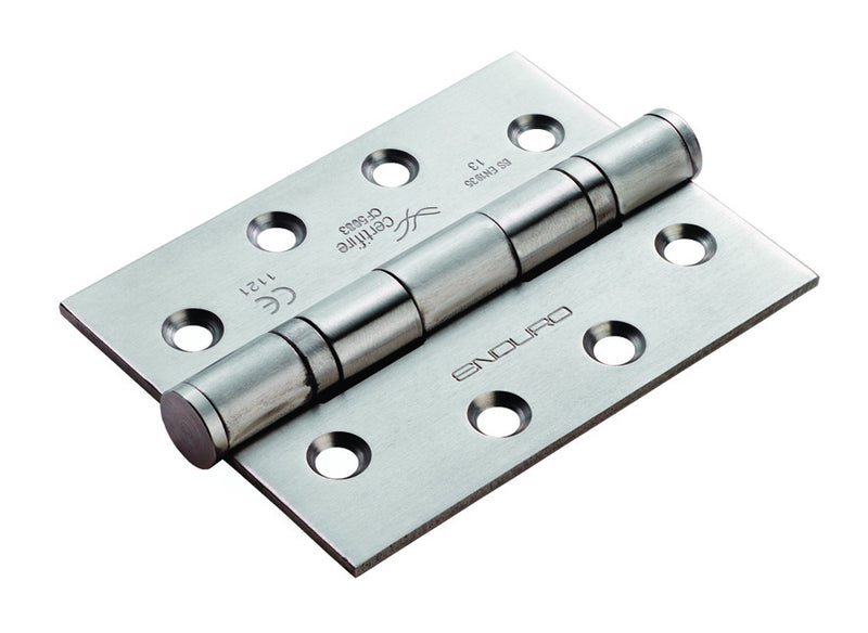102 X 76 X 3Mm Ball Bearing Hinge Grade 13 C/W Screws (3 Pack) - Satin Stainless Steel