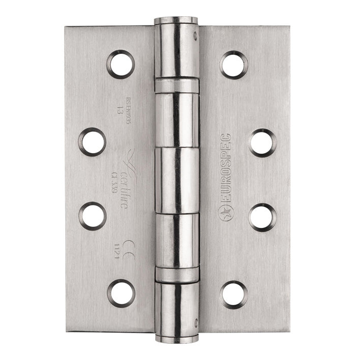 102 X 76 X 3Mm Ball Bearing Hinge Grade 13 C/W Screws (Pair) - Satin Stainless Steel