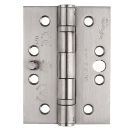 102 X 76 X 3Mm Dog Bolt Ball Bearing Hinge Grade 13 C/W Screws (Pair) - Satin Stainless Steel