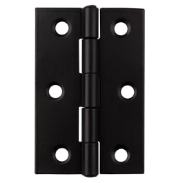 76 X 50 X 1.6Mm Fixed Pin Hinge C/W Screws (Pair) - Powder Coat Black 76 x 51mm