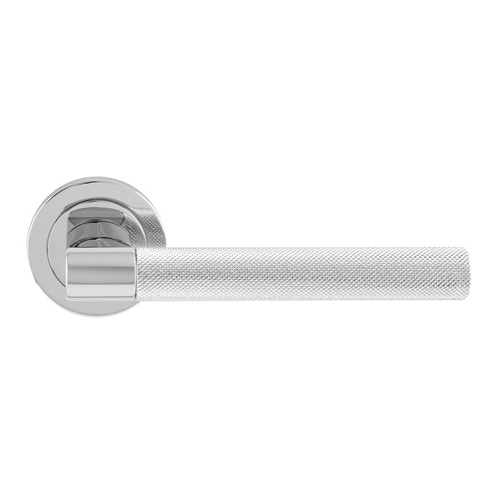 Hey Rete Lever Handle On Threaded Round Rose Cro (Polished Chrome) - Polished Chrome