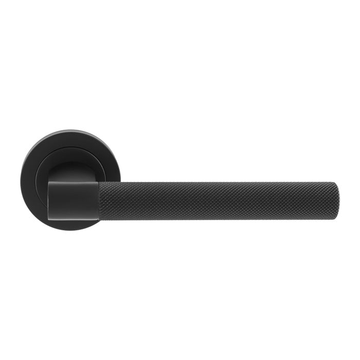 Hey Rete Lever Handle On Threaded Round Rose Ner (Matt Black) - Matt Black