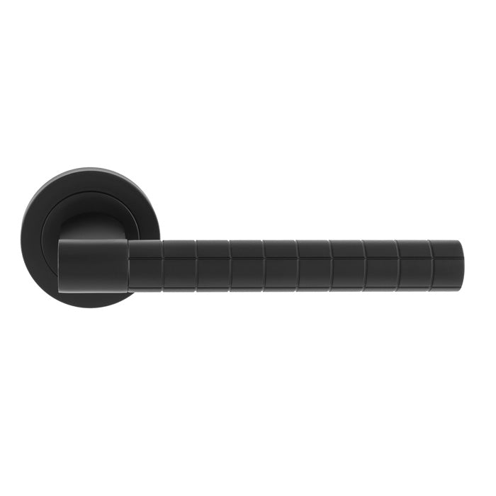 Hey Quadra Lever Handle On Threaded Round Rose Ner (Matt Black) - Matt Black