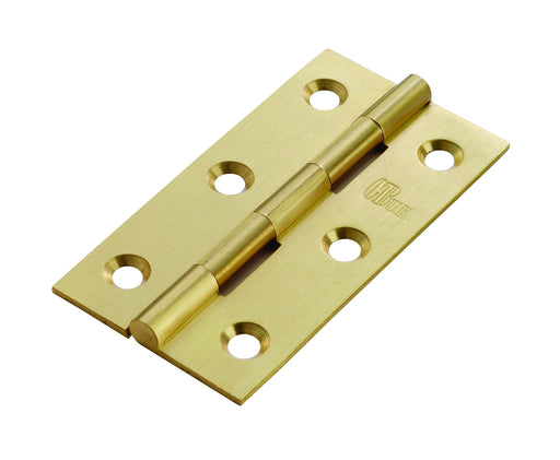 75 X 40 X 1.5Mm Solid Drawn Brass Butt Hinge (Pair) - Satin Brass 76mm x 40mm x 1.5mm