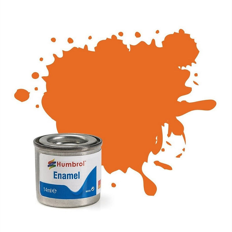 Humbrol No.18 Gloss Orange Enamel Paint - 14ml Tin for Model Kits, Miniatures & Craft Projects
