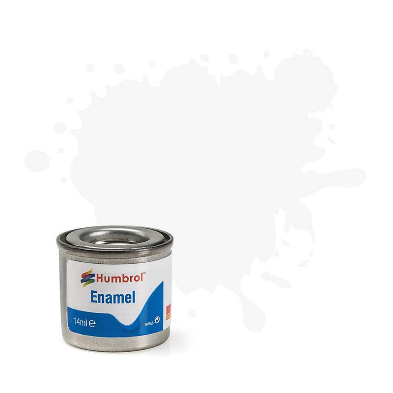 Humbrol No.22 Gloss White Enamel Paint - 14ml Tin for Model Kits, Miniatures & Craft Projects
