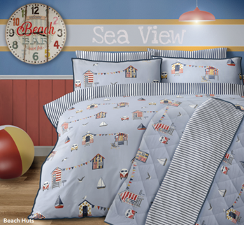 Beach Huts Double Duvet Cover Set
