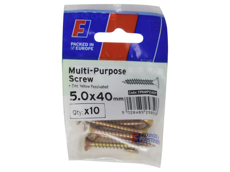 ForgePack Multi-Purpose Screw 10 per Pk ZYP 5.0x40mm (S)