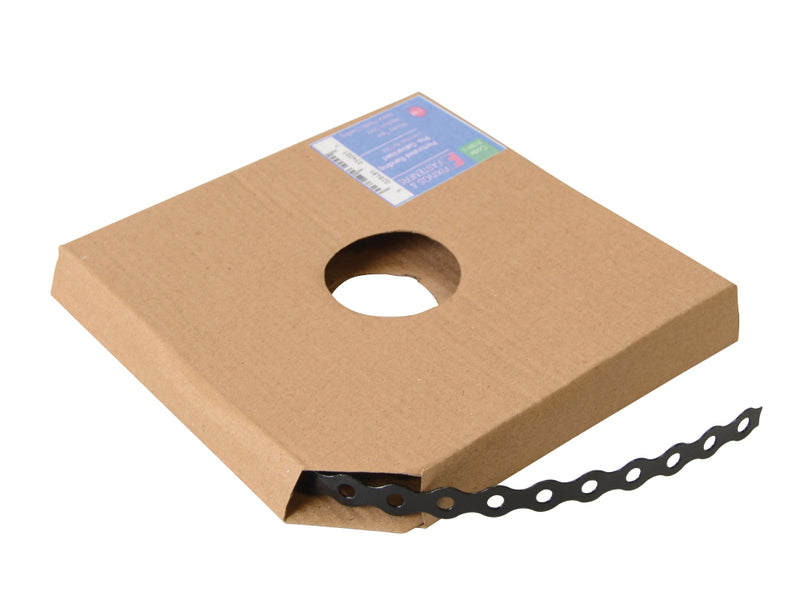 Perf.Banding Galv 12mmx0.8x10M Per Roll Wavey Type Black