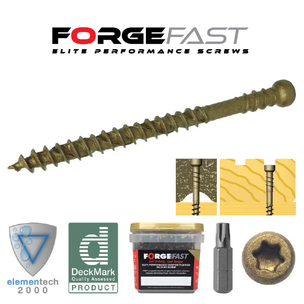 ForgeFast Decking Screw Tan Tub 600 Composite 4.5x50mm