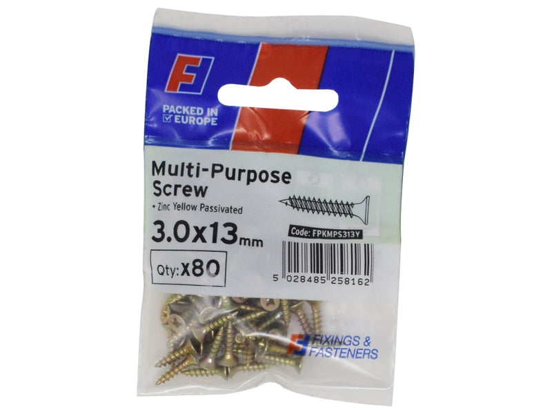 ForgePack Multi-Purpose Screw 80 per Pk ZYP 3.0x13mm (S)